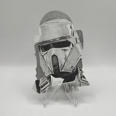 Tarjeta de boceto Topps Star Wars 1/1 de Stephanie Swanger R2D2 troquelada Scout Trooper Foto 1 de 4