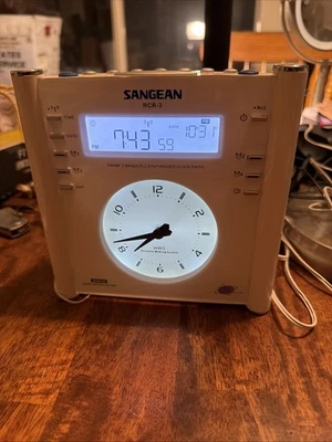 Sangean RCR-3 FM AM Tuning Atomic Clock Radio Human Wake System-Works - Image 1 of 4