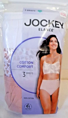 Jockey 3 Briefs Panties Cotton waistband 1486 Earth Rose Floral White  mix sz 10 - Image 1 of 4