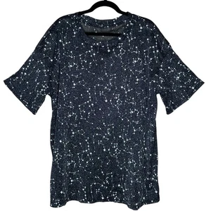 Sparkling Star Constellation T-Shirt Black White Cosmic Space Galaxy Top XL - Picture 1 of 6