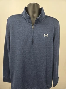 Under Armour Golf Pullover XL Blue 1/4 Zip Thermal Long Sleeve Active Sports Men - Picture 1 of 17