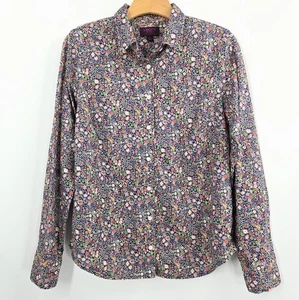 J. Camisa Crew Perfect Talla 6 Estampado Liberty Kayoko Índigo Puesta de Sol Ditsy Floral  - Imagen 1 de 14