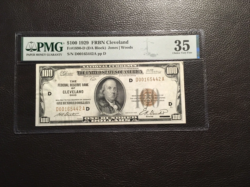 100.00 Federal reserve bank note Cleveland PMG 35 choice very fine - Image 1 of 2