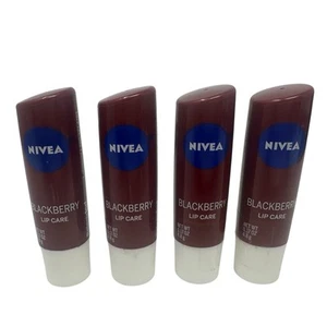4er Pack Nivea BlackBerry getönte duftende Lippenpflege 0,17 Oz. eingestellter Balsam Rarität - Bild 1 von 10