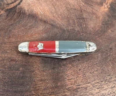 Navaja de Bolsillo Vintage Imperial Prov EE. UU. 2 Hojas Jack Mango Rojo y Gris Años 40-50 Foto 1 de 4