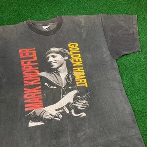 Camisa De Colección Mark Knopfler XL Negra 1996 Corazón Dorado Primera Gira Solo Camiseta Años 90 - Imagen 1 de 16