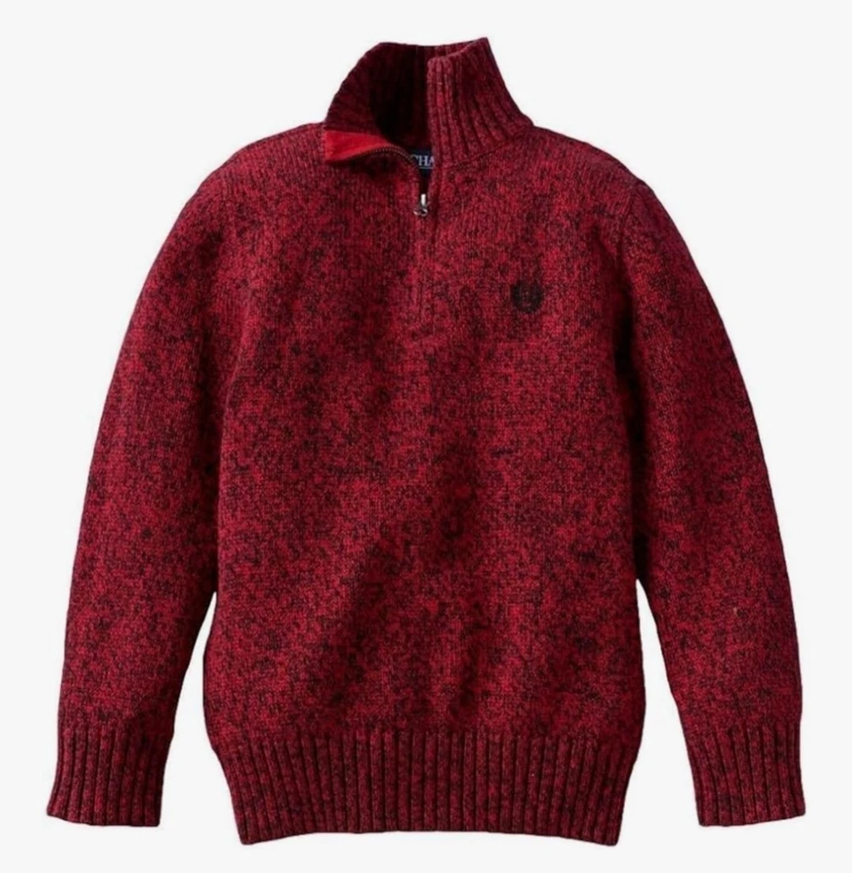 Suéter Chaps Little Boys tejido rojo jaspeado 1/4 cremallera manga larga 5, 2003-ROJO-5 Foto 1 de 2