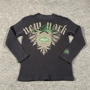 Vintage Y2K New York Jets Womens Size Medium Thermal Pullover Football NFL - Picture 1 of 7
