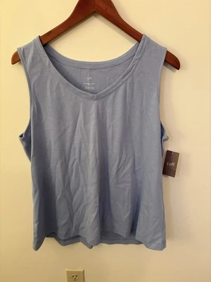 Camiseta sin mangas azul Mirage nueva con etiquetas J JILL para mujer XL Pima redondeada cuello en V Foto 1 de 4
