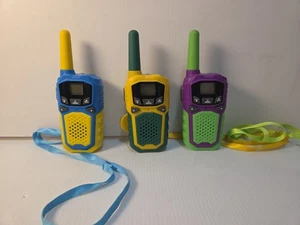 3 Adult/kids Rechargeable Walkie Talkie Long Range 2 Way Green M-930 Tested Work - Picture 1 of 4