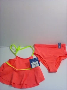 NWT Arizona Swim Suit 2 Piece Vivid Coral Girls XXS 4-5  - Picture 1 of 3