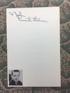 Kenneth Thomson - La melodia di Broadway - Furto legale - Donna - Autografo - Foto 1 di 2