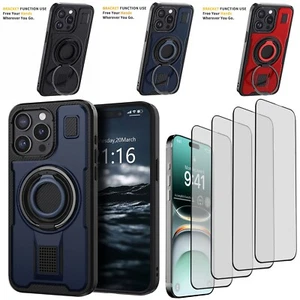 Funda con soporte de anillo cubierta resistente / vidrio templado para iPhone 15 Pro Max/Pro 15 Plus - Imagen 1 de 33