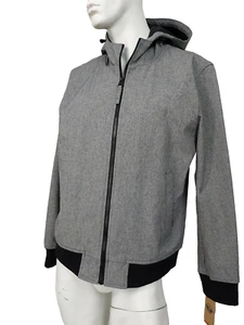DOCKERS Gray Water Resistant Zip Front Hooded Jacket sz L NWT $160 - Picture 1 of 4