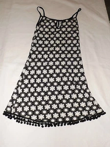NUEVO CON ETIQUETAS VESTIDO CON TIRAS DAISY STREET UK 8 BLANCO Y NEGRO POM POM HEM FIESTA A LINE - Imagen 1 de 2