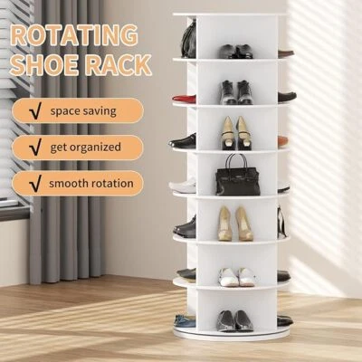 Rotating Shoe Rack with 7 Tiers, Rotating 360° Shoe Rack, Swivel Shoe Cabinet - Image 1 of 4
