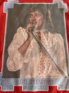 VINTAGE 1975 ROD STEWART SINGLE STITCH M MUSCLE SHIRT IRON ON - Picture 1 of 12