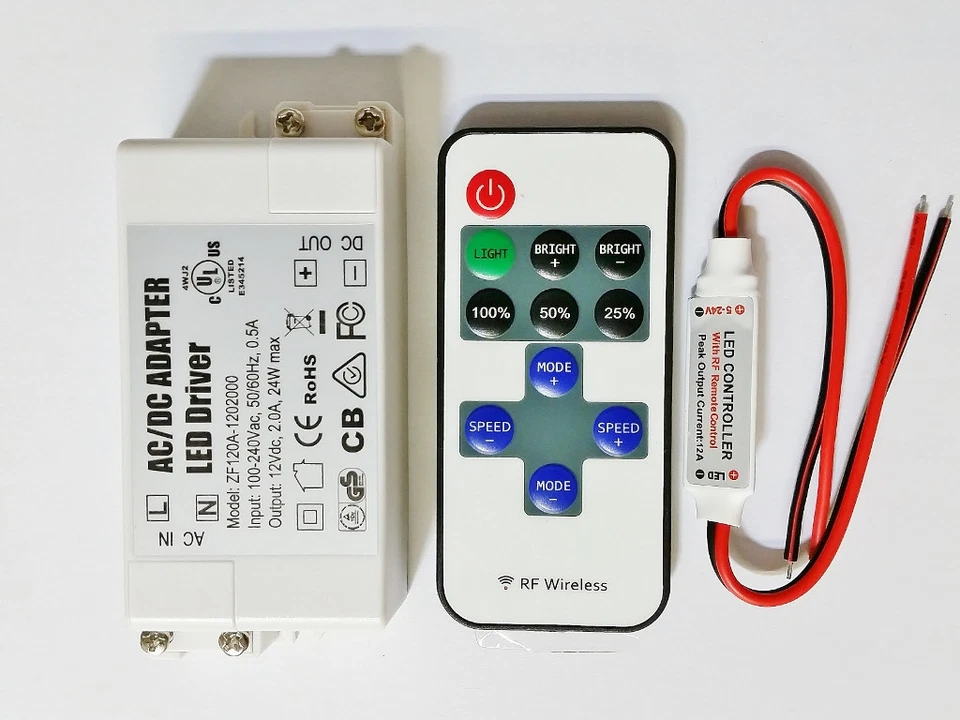 LED Driver 12V 24W 2A Power Adapter Supply CV with Wireless Controller Dimmer - Image 1 of 4