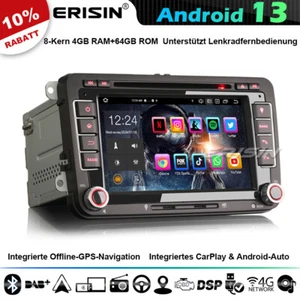 8-Kern Android 13 Autoradio GPS SWC Für VW Passat Golf 5 Jetta Polo Touran Seat - Bild 1 von 22