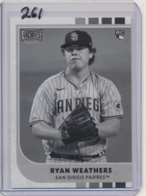 2021 Topps Snapshots  Black and White Ryan Weathers  RC - Image 1 of 2