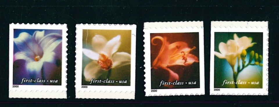 US Scott # 3454v - 3457v Set of Singles .34 (ND) From BK 281 Flowers 2000 MNH - Image 1 of 1