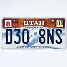 2018 United States Utah Greatest Snow On Earth Passenger License Plate D30 8NS