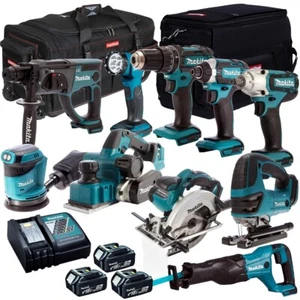 Makita 18V LXT 10 Piece Power Tool Kit with 3 x 5.0Ah Batteries Charger & Bag - Picture 1 of 1
