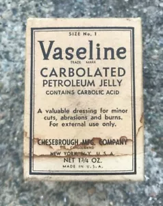 ANTIKE VASELINE GELEE BOX NUR MEDIZINISCHER ANZUG ERSTE HILFE WERBUNG SELTEN - Bild 1 von 5
