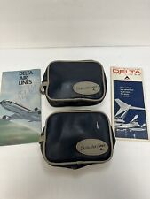 Vtg 60’s Delta Airlines Maps & Toiletry Travel Bags Passenger Gifts Promotions