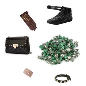 200pcs Square Rivets Metal Studs DIY Shoes Bags Decorative Accessories QH1 - Picture 1 of 8