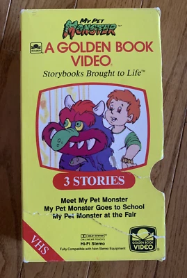 My Pet Monster A Golden Book Video 3 Stories VHS 1986 Vintage - Image 1 of 4