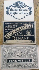 TRE etichette per bottiglie a prova di stampante anni '30 - Renard/Fox, Fine Vieille - Foto 1 di 1