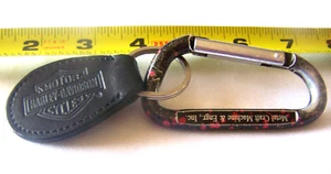 HARLEY DAVIDSON VINTAGE LEATHER BAR & SHIELD LOGO BELT LOOP KEY RING CHAIN - Picture 1 of 3