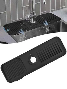 Leeseph Kitchen Silicone Sink Faucet Mat Splash Guard for Sink Faucet Absorbent - Picture 1 of 16