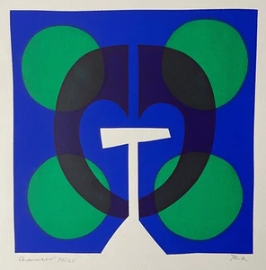 Vintage 1960s Ronald King Abstract Silkscreen Print Art Mid Century Modern - 8 - Picture 1 of 5