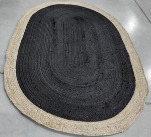 BLACK / NATURAL 5' X 8' Oval Damaged Rug, Reduced Price 1172747007 NF801Z-5OV - Picture 1 of 4