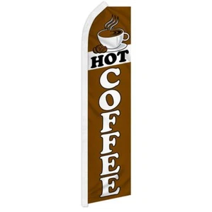10 x "HOT COFFEE" advertising super flag swooper banner business sign cafe tea - Picture 1 of 10