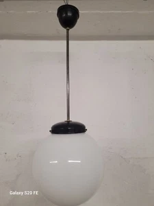 alte Deckenlampe Kugellampe Opalglas Bakelit um 1940 guter Zustand - Bild 1 von 9