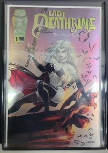 LADY DEATH UNHOLY RUIN #1 LADY DEATHBLADE METALLIC ED LTD 25 SGN PULITO CON CERTIFICATO DI AUTENTICITÀ - Foto 1 di 1