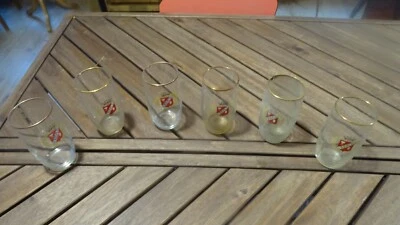 LOT 6 VERRE BIERE DUYCK JENLAIN VINTAGE ANNEES 70 PLV BISTROT BAR BEER BARIL - Photo 1/3