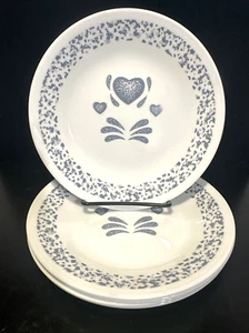 Corning Ware Corelle Blue Hearts Bread Dessert Plates Set of 5, - 6 3/4" - Picture 1 of 6