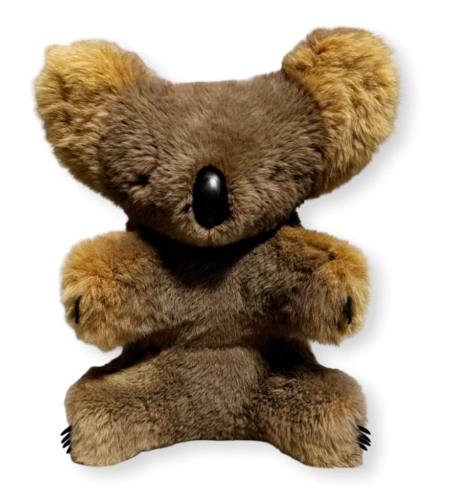 Vintage Life-Size Real Fur Koala Bear Plush 16.5” Australia Kangaroo Fur - RARE - Image 1 of 4