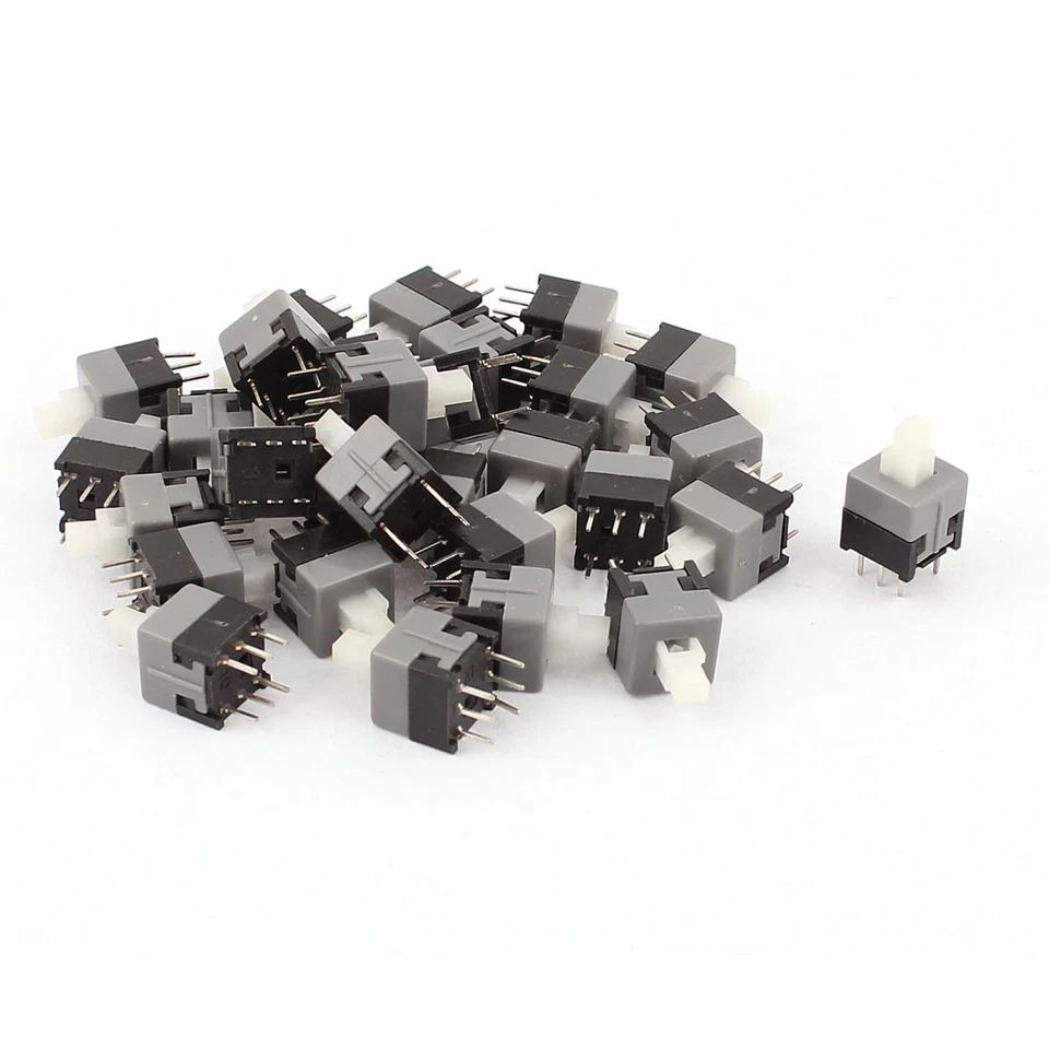 30 PC 6 Pin enclavamiento DPDT Tacto táctil Mini Micro Pulsador interruptor - Imagen 1 de 1