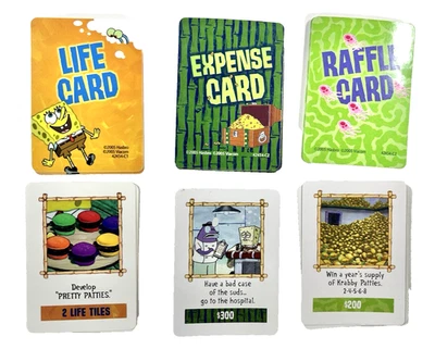 Game of Life Spongebob Squarepants Edition Vintage 2005 Replacement Cards - Image 1 of 4