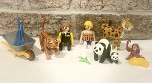 Nicht mehr erhältliche Playmobil Figuren asiatischer Zoo 4852 Tiger Pandas Werkzeug Menschen Orang-Utan etc. - Bild 1 von 7