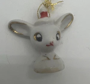 Mid Century Vintage Holt Howard Christmas Pixie Mini Ornament Mouse - Picture 1 of 6