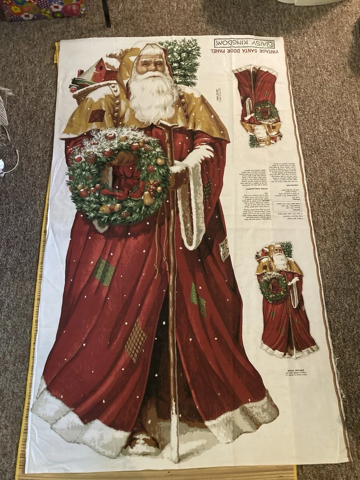 Panel de puerta de Navidad vintage de Santa Daisy Kingdom XL Panel de tela 60"X35" Foto 1 de 3