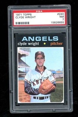 1971 Topps Clyde Wright #240 PSA 7 California Angels IC111 - Image 1 of 2