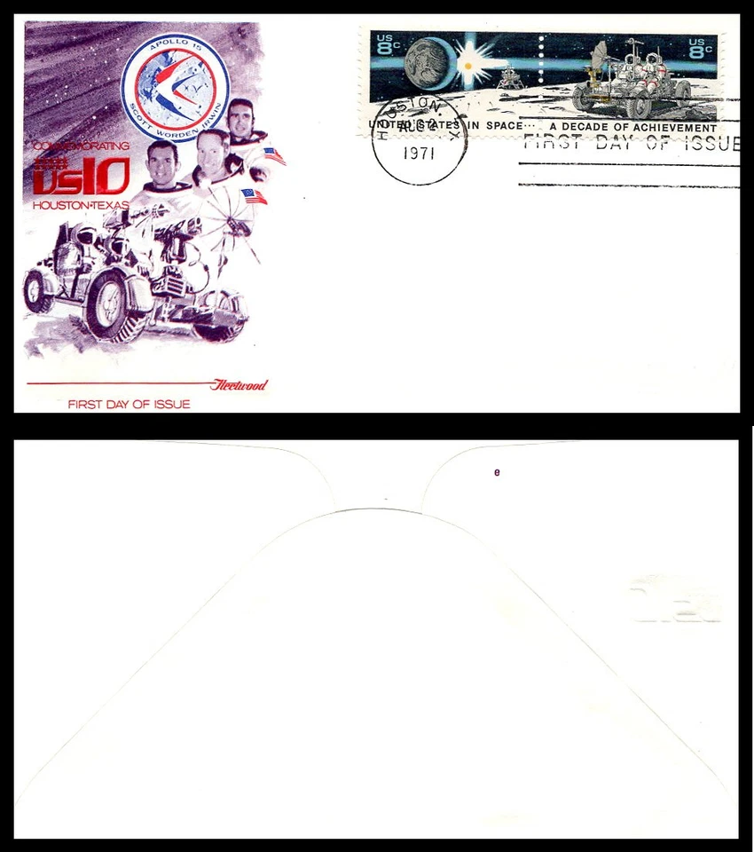 US FDC # 1434-1435 8c SPACE Achievement  Fleetwood   1971, 9p6457 - Image 1 of 1