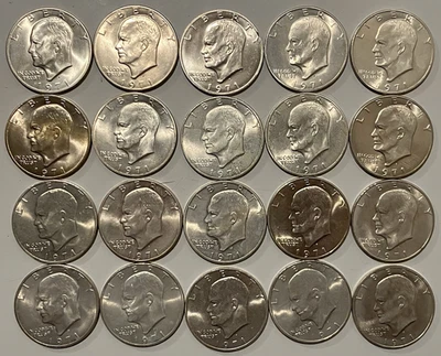 Roll of 20 1971-S 40% SIlver Eisenhower Dollars. - Image 1 of 3